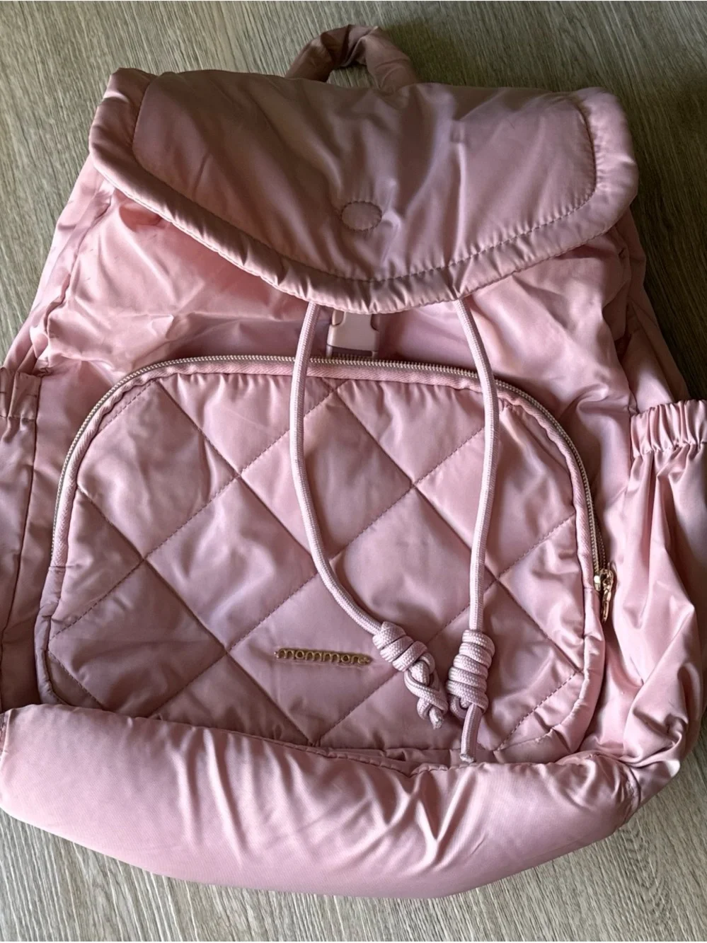 Pink Quilted Baby Backpack Diaper Bag